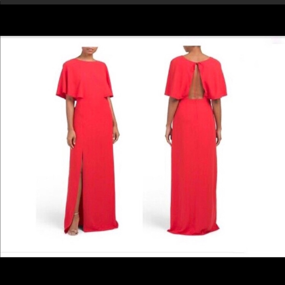 Open back cape dress NWT
